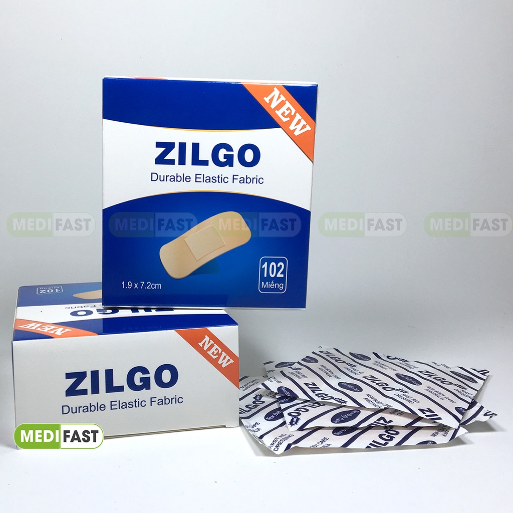 Băng cá nhân Zilgo 102 miếng - Băng vết thương nhỏ, mụn trứng cá