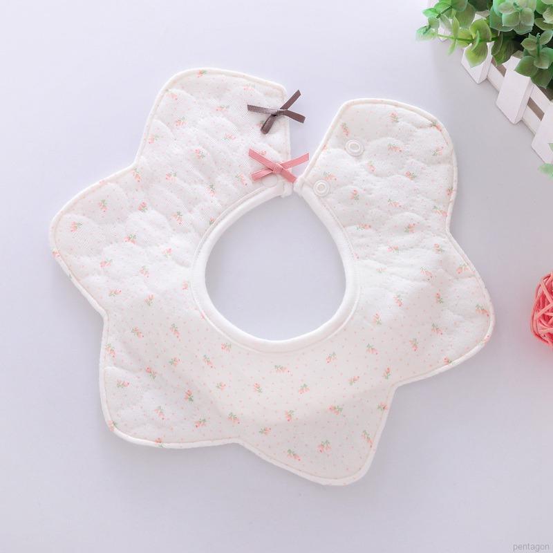Yếm Ăn Cotton Chống Thấm Nước Xoay 360 Độ Cho Bé