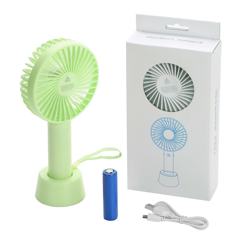 [XẢ KHO-CHỌN MÀU] Quạt Mini Cầm Tay 4 Cánh 3 Tốc Độ Gió Có Đế Để Bàn Kèm Pin Sạc - Quạt Để Bàn Mini | BigBuy360 - bigbuy360.vn