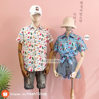 [Yeah1Shop]- Áo sơ mi hoạt hình hạc hồng (M,L,XL) (SMHH)