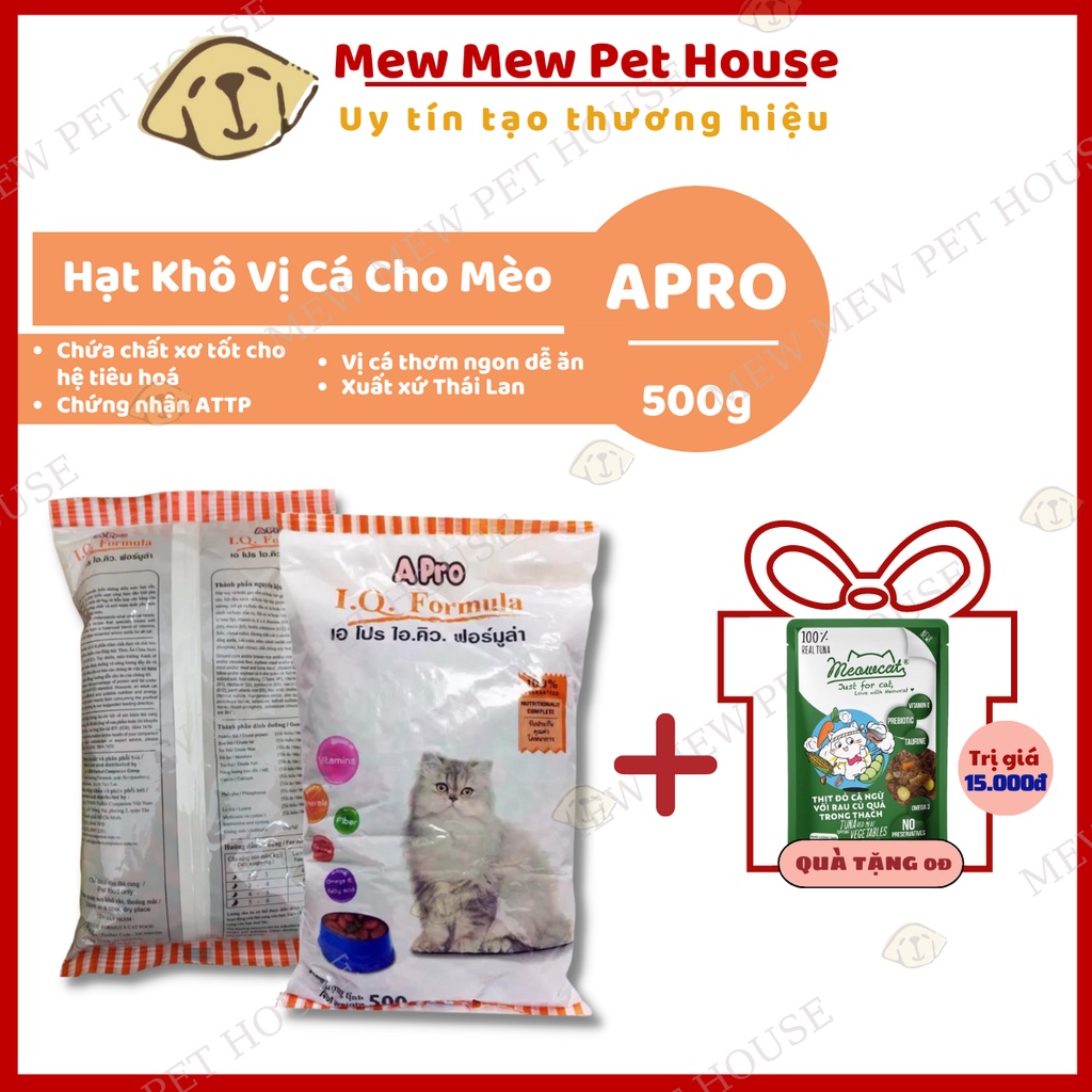 Hạt Mèo Gía Rẻ Apro IQ Formula Gói 500g