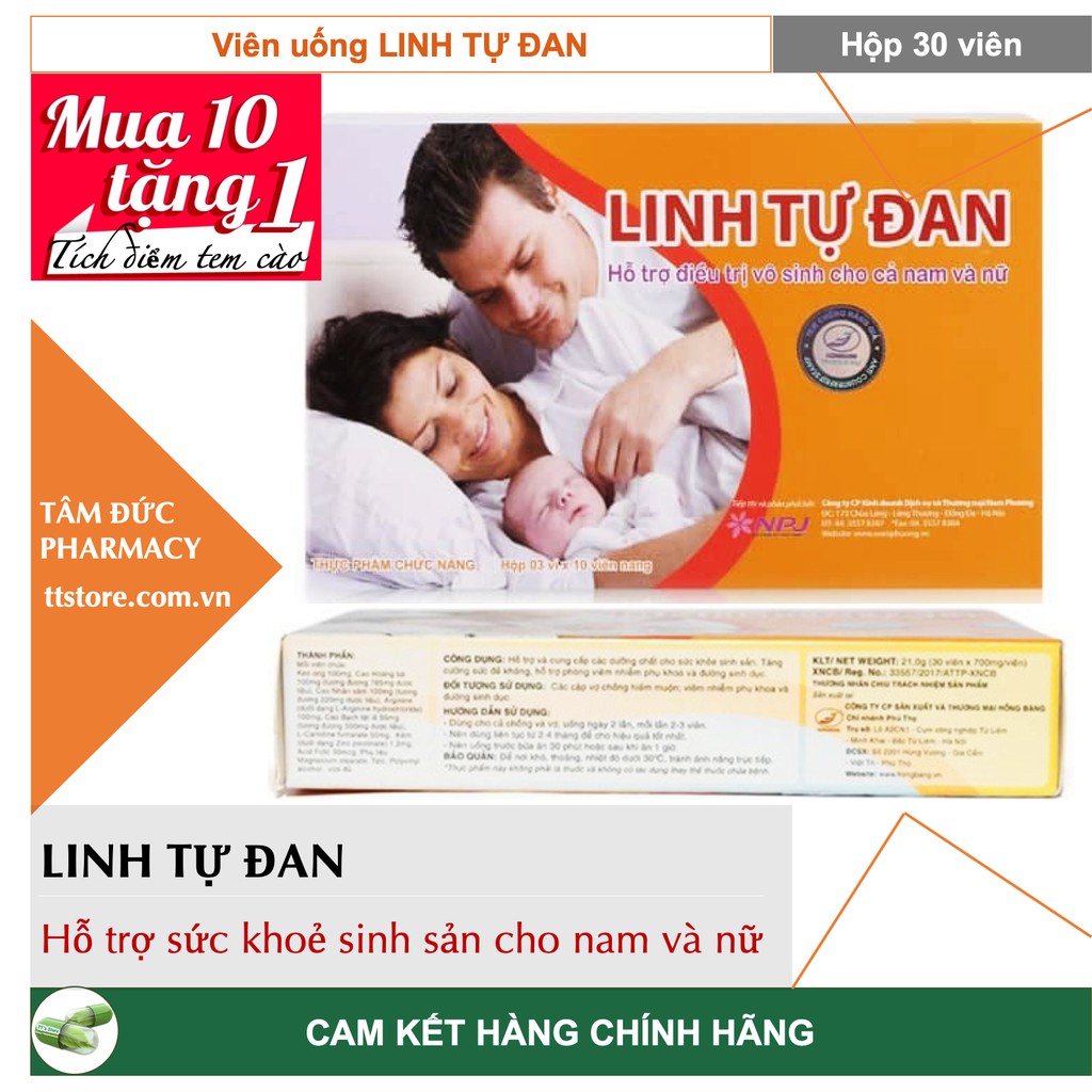LINH TỰ ĐAN - Hỗ trợ sức khoẻ sinh sản cho nam và nữ [Hộp 30 viên]