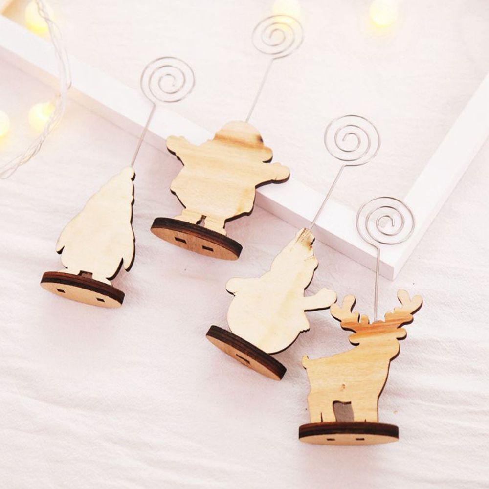 FOREVER Giá Đỡ Thẻ Ghi Chú Bằng Gỗ Hình Ông Già Noel &amp; Người Tuyết DIY
