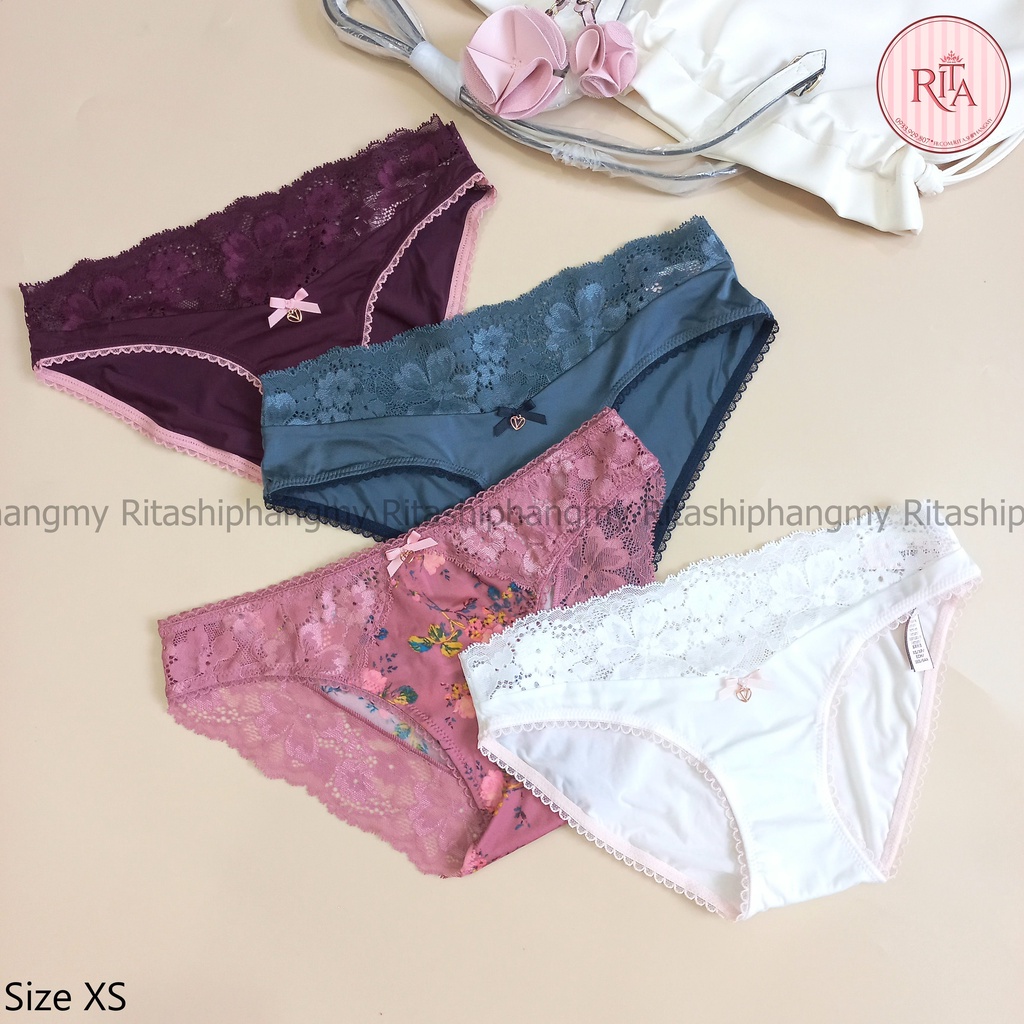 (SIZE XS 84-90 CM) (Spanty cao cấp nửa mông lọt khe) Quần lót Victoria Secret chính hãng, săn sale giá rẻ