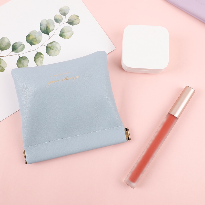 [Portable Small PU Cosmetic Bag ] [Travel Portable Toiletries Lipstick Storage Bag] [Women Waterproof Makeup Bags Coin Bag]