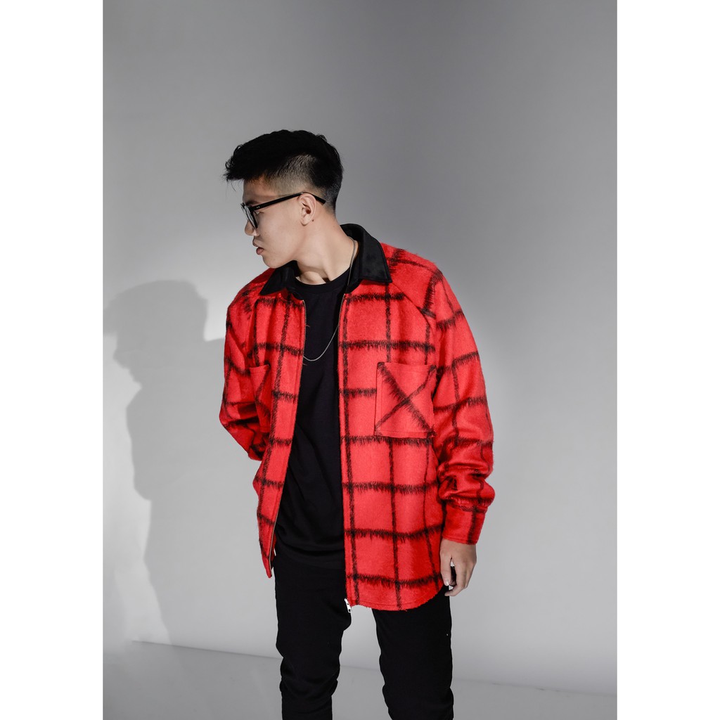 Áo Sơ Mi Nam Dạ Đỏ Phong Cách Snazzy Flannel