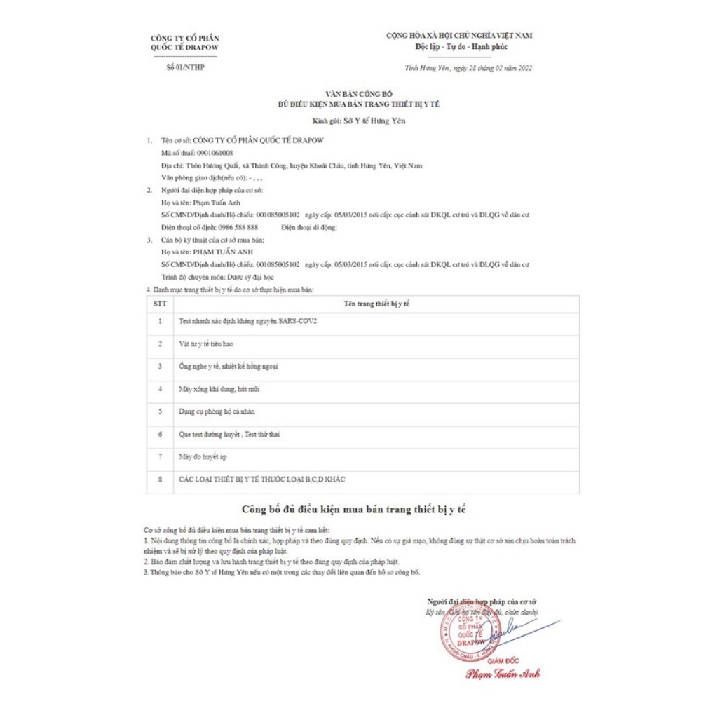 Bộ tét mũi nông Hightop, không cần chọc sâu, Được cấp phép