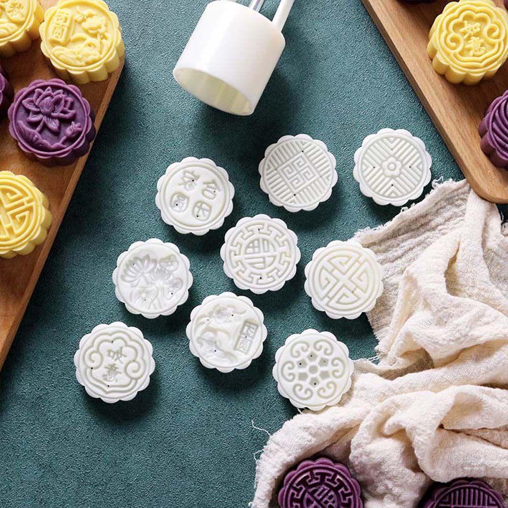 Khuôn Làm Bánh Trung Thu Hình Hoa 50g Bằng Tay Trang Trí Lễ Hội Mùa Thu