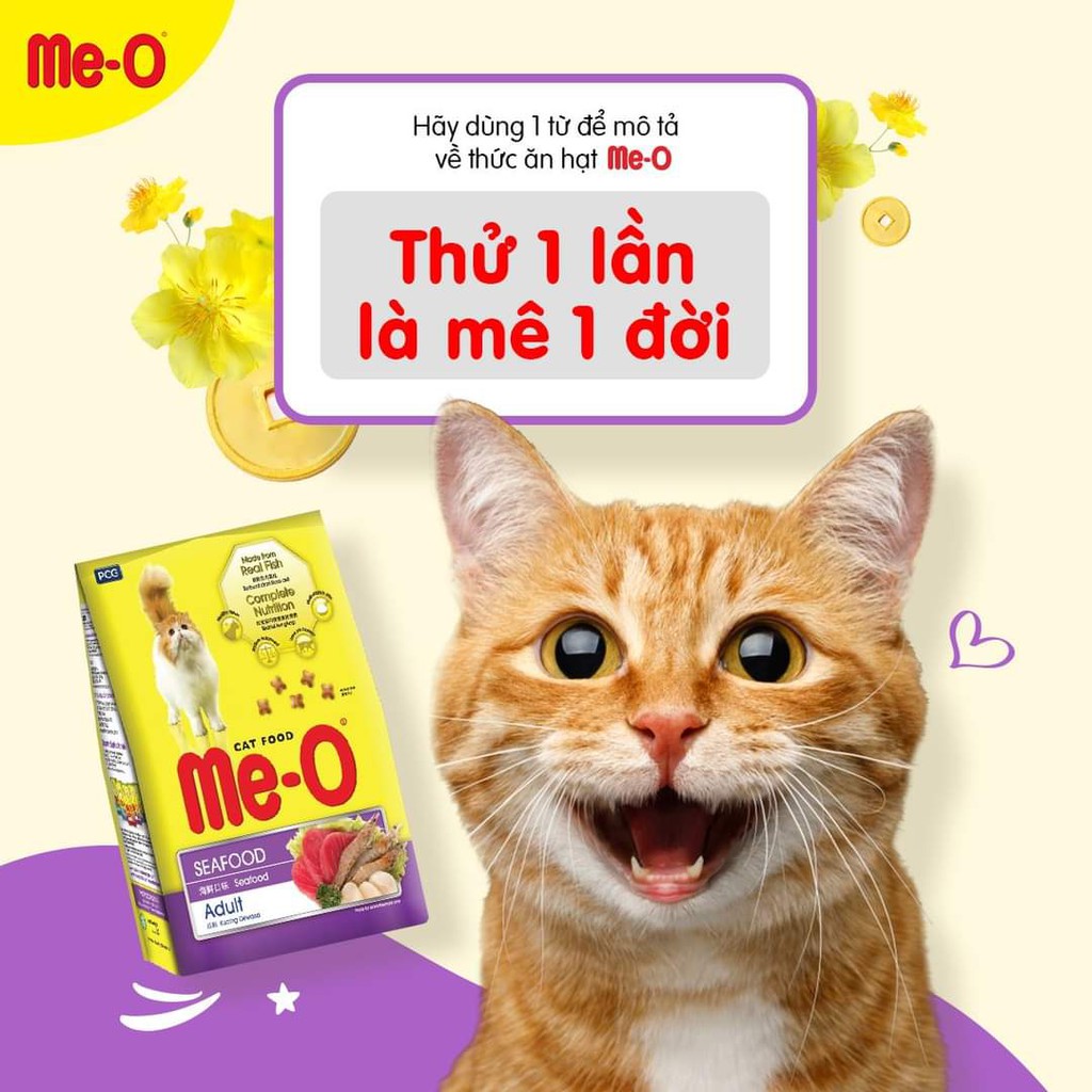 Thức ăn Mèo Me-O ( Mèo trưởng thành ) hương vị Hải Sản 1.2kg- CHÍNH HÃNG