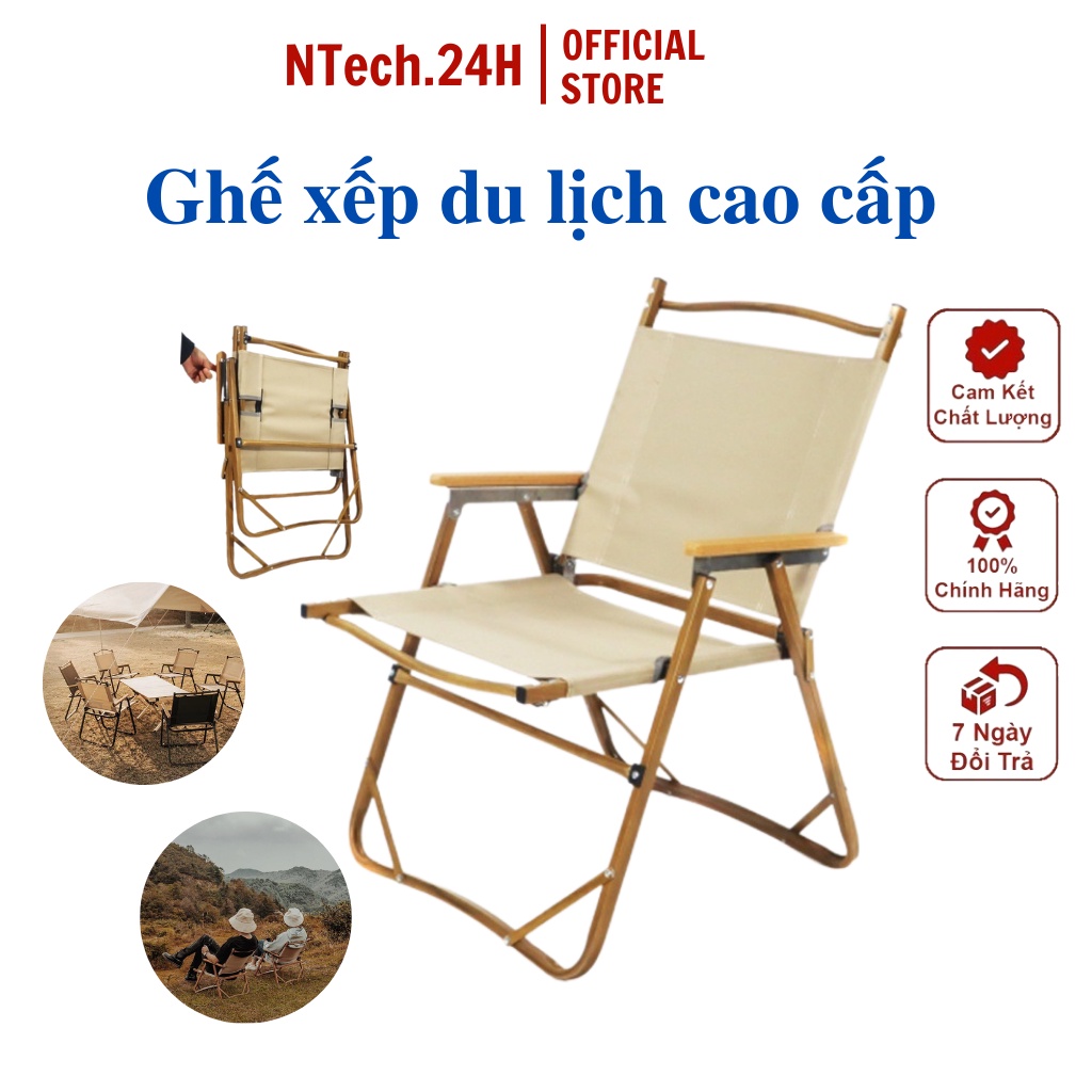 Ghế xếp du lịch gấp gọn khung hợp kim chắc chắn bền đẹp, ghế gấp dã ngoại dùng khi cắm trại, câu cá, picnic