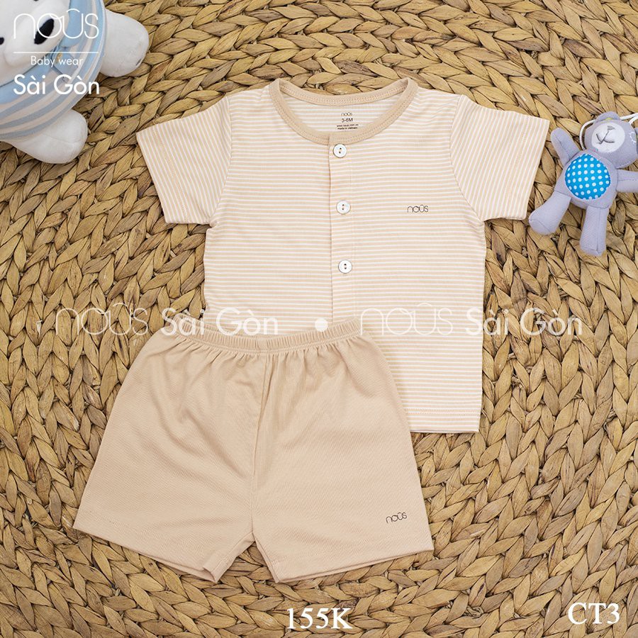 Bộ Quần Áo Cài Thẳng Cộc Tay NOUS ( Size 3-6M , 6-9M , 9-12M ) Giá từ 150000 - 155000đ