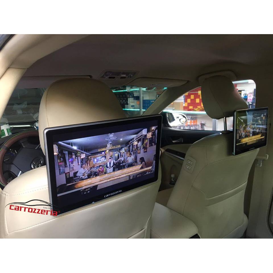 Màn hình gối đầu kẹp 12 inch Carrozzeria cho ô tô, loại có usb out hình , usb, thẻ nhớ, cổng HDMI