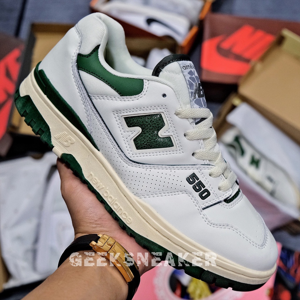 [GeekSneaker] Giày Sneaker Cổ Thấp NB 550 • AIMÉ LEON DOẺ (ALD) X NEW BALANCE 550 White Green - NB550