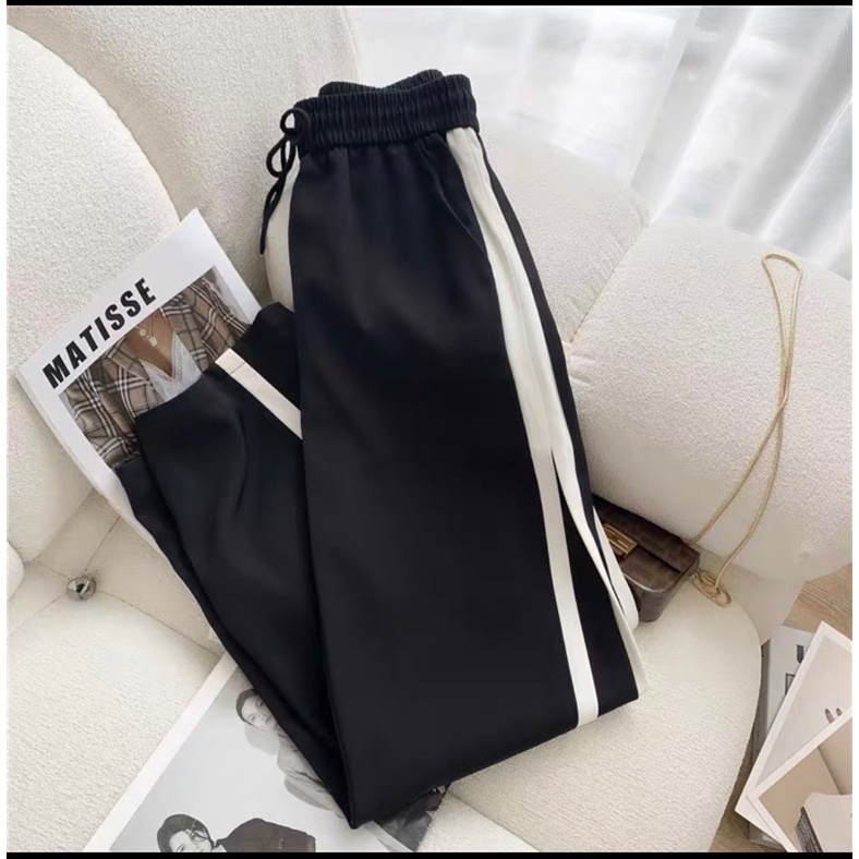 Quần Ống Rộng Nữ Sọc viền  chất umi hách dáng, đi học, đi chơi thoải mái / shop hường khểnh