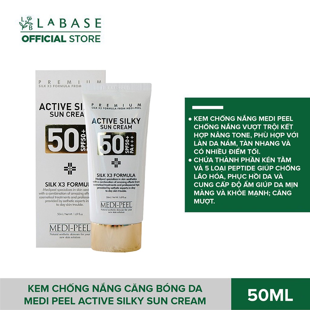 Kem Chống Nắng Căng Bóng Da Medi Peel Active Silky Sun Cream 50ml | BigBuy360 - bigbuy360.vn
