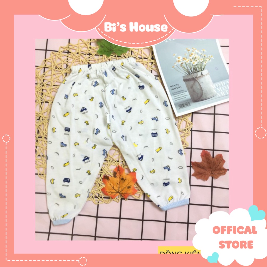 Quần sơ sinh cotton in hình họa tiết ,thấm hút cho bé từ 3-8kg