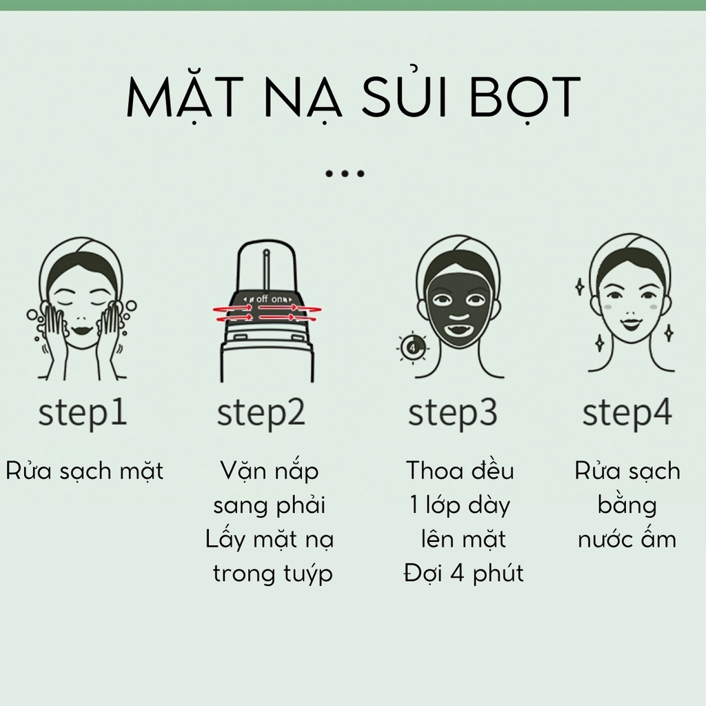 Mặt Nạ Sủi Bọt Thải Độc OSIYUN Rau Má | Giảm Mụn, Thu Nhỏ Lỗ Chân Lông, Dưỡng Trắng, Dưỡng Ẩm