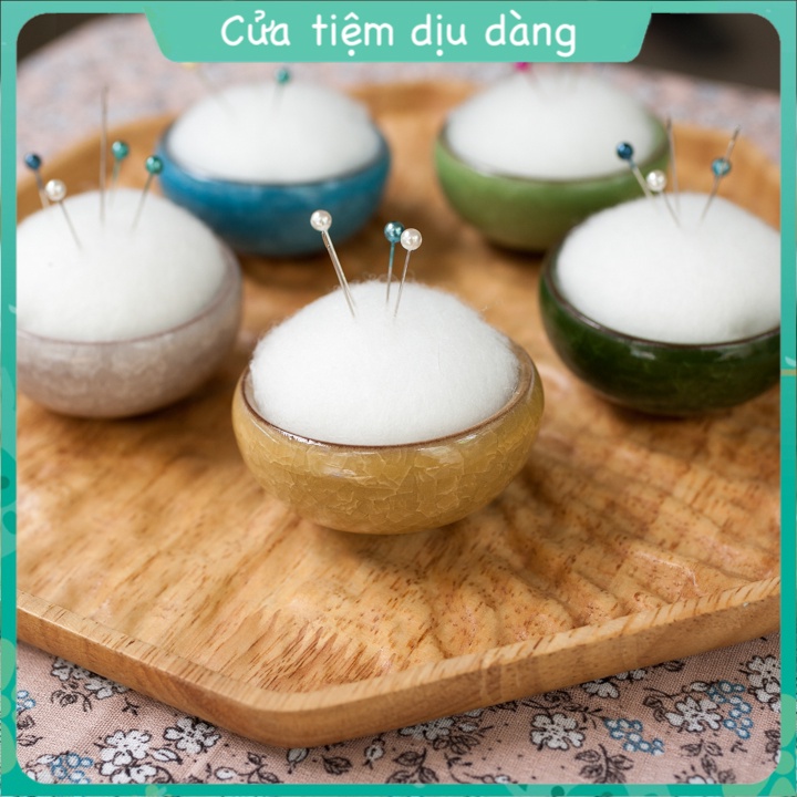 Đế cắm kim - Gối cắm kim gốm sứ dùng trong may vá hoặc thêu tay