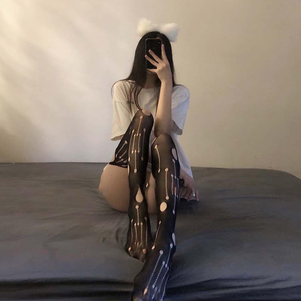 OCEANMAP Quần Tất Lưới Phong Cách Lolita Gợi Cảm Cho Nữ