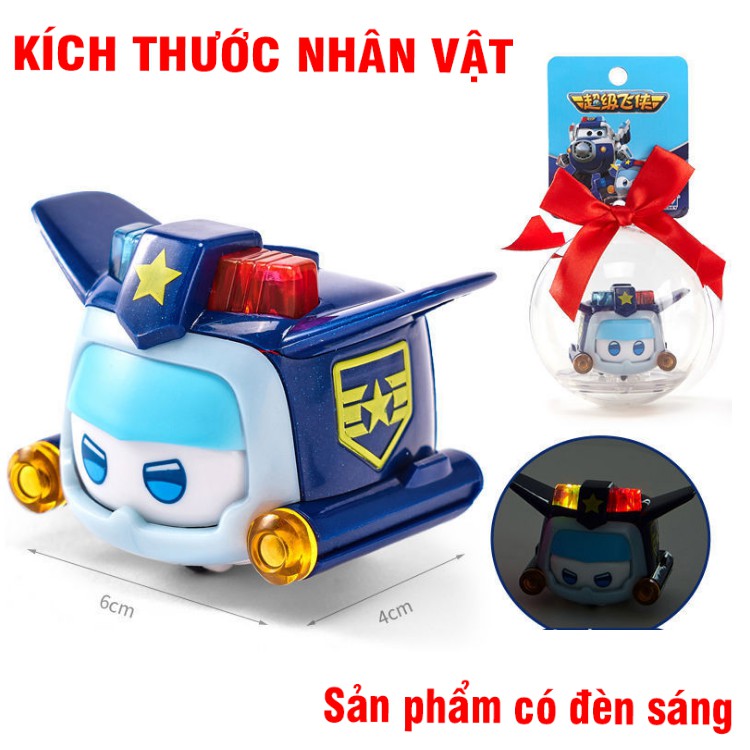 Mô hình thú cưng Super wings đội bay siêu đẳng Đồ chơi trẻ em siêu cấp Paul có đèn nháy sáng