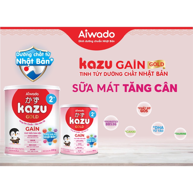 Sữa bột pha sẵn Kazu gold Gain 110ml [Lốc 4 hộp]