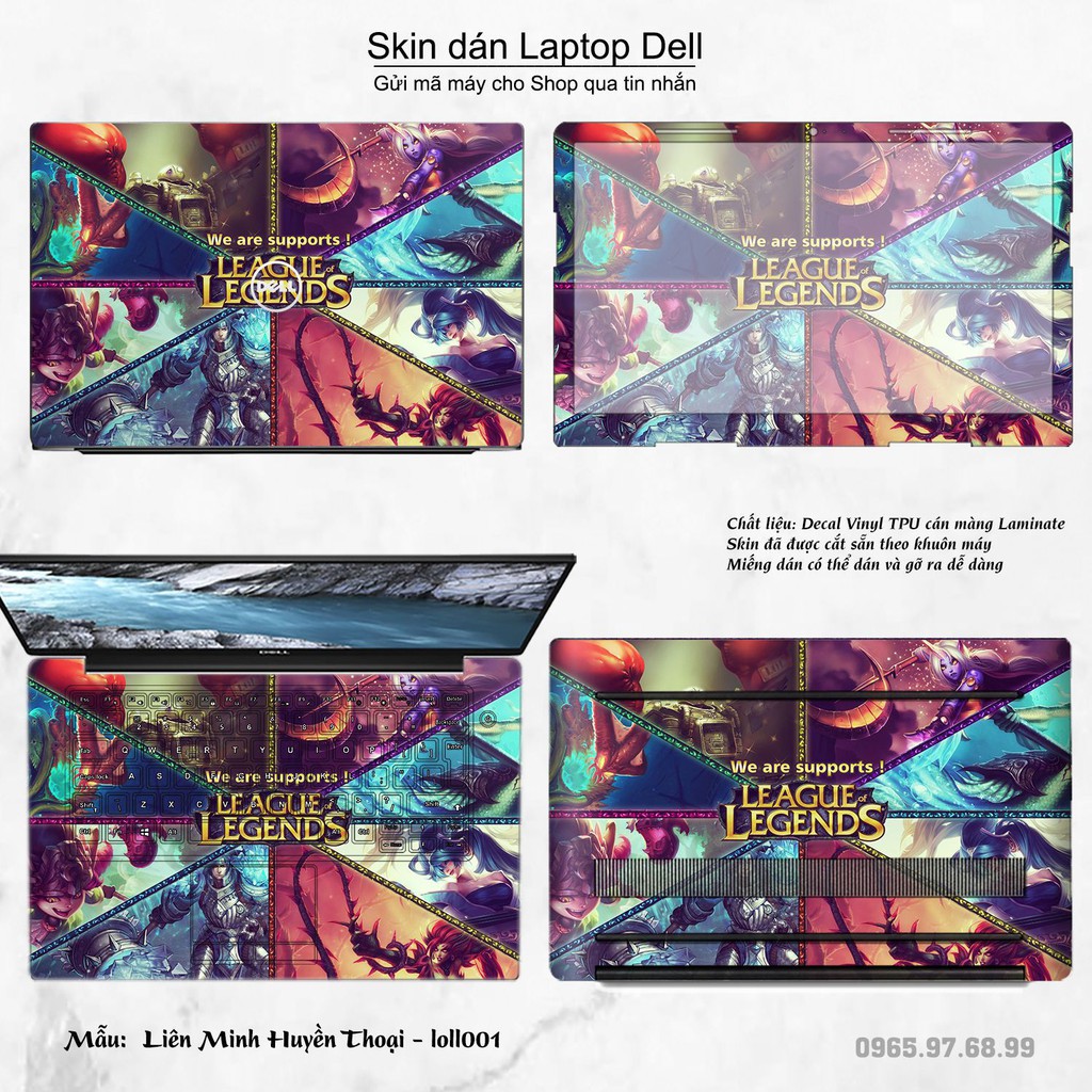 Skin dán Laptop Dell in hình Liên Minh Huyền Thoại (inbox mã máy cho Shop)