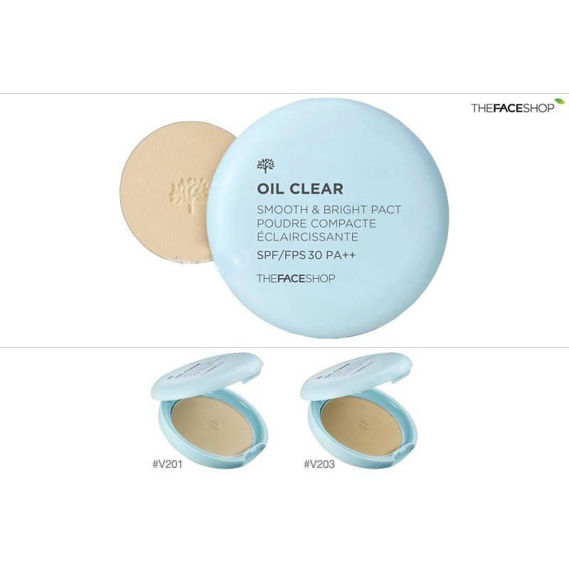 Phấn Phủ Nén Kiềm Dầu The Face Shop Oil Clear Smooth & Bright Powder