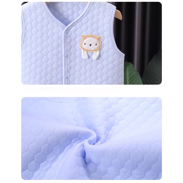 𝗦𝗵𝗼𝗽 𝗠𝗲̣ 𝗕𝗼𝗯 𝟴𝟲 - Áo gile trần bông mỏng nhẹ cho bé 0-3 tuổi, Áo khoác nhẹ cho bé