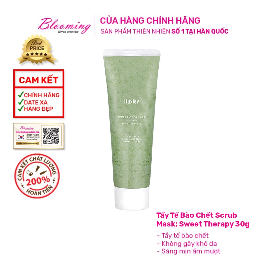 Tẩy tế bào chết da mặt môi body dành cho da mụn da khô da dầu nhạy cảm Huxley Scrub Mask Therapy 30g | BigBuy360 - bigbuy360.vn
