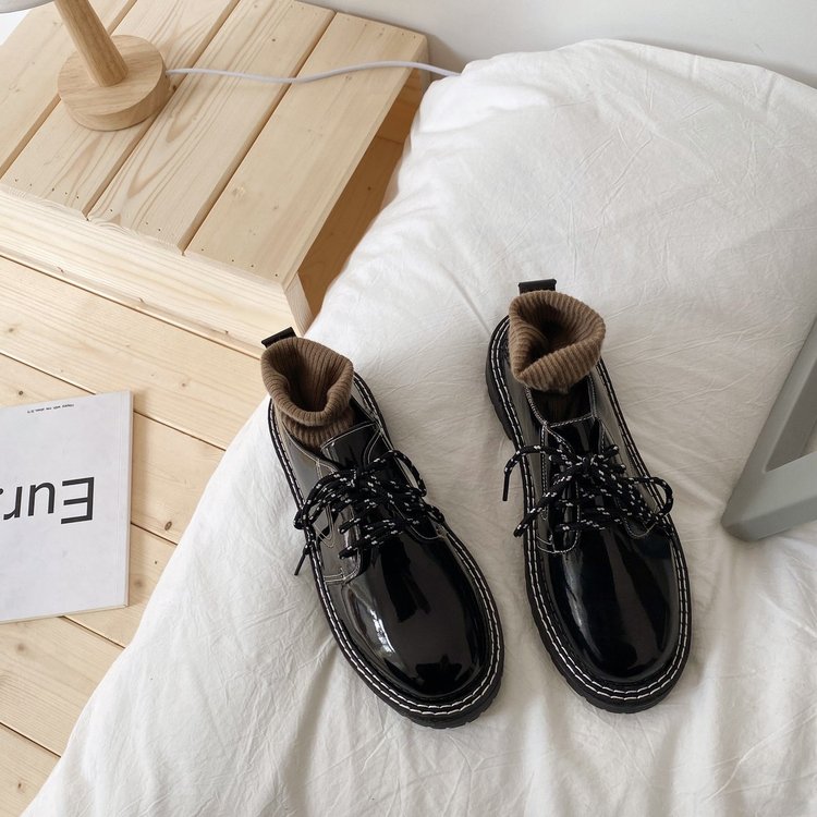 Giày da đan dây thời trang Hàn Quốc năng động cho nữ