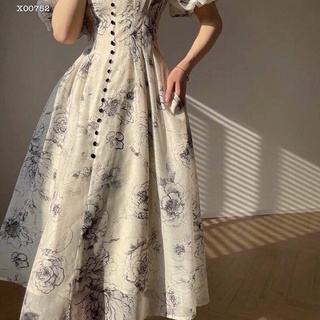 ĐẦM MAXI HOA CỔ V TAY PHỒNG