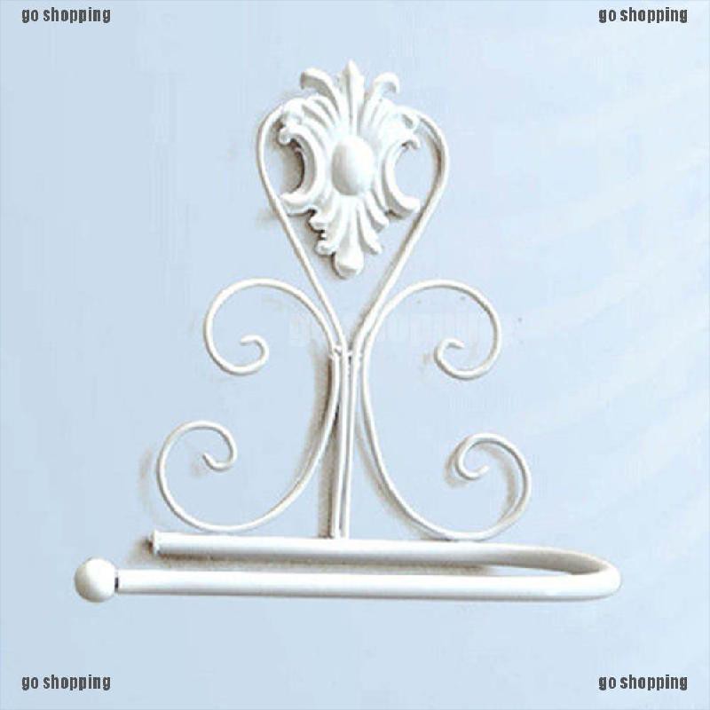 {go shopping}Vintage Iron Toilet Paper Towel Roll Holder Bathroom Wall Mount Rack