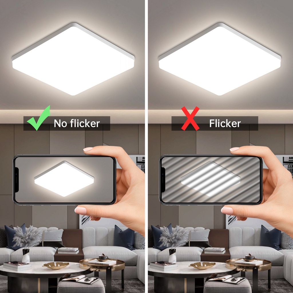 CANMEIJIA Đèn Led Gắn Trần Hình Vuông 20W 30W 40W 220V Trang Trí Phòng Khách/Phòng Ngủ