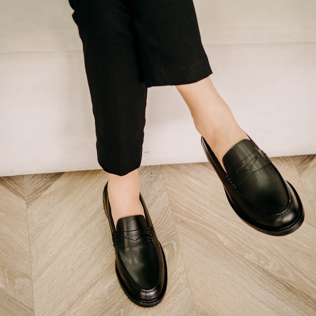 Giày Lười Cổ Thấp Nam Loafer Đen New Da Bò Cao Cấp Phong Cách Lịch Lãm - Thương Hiệu Steeler