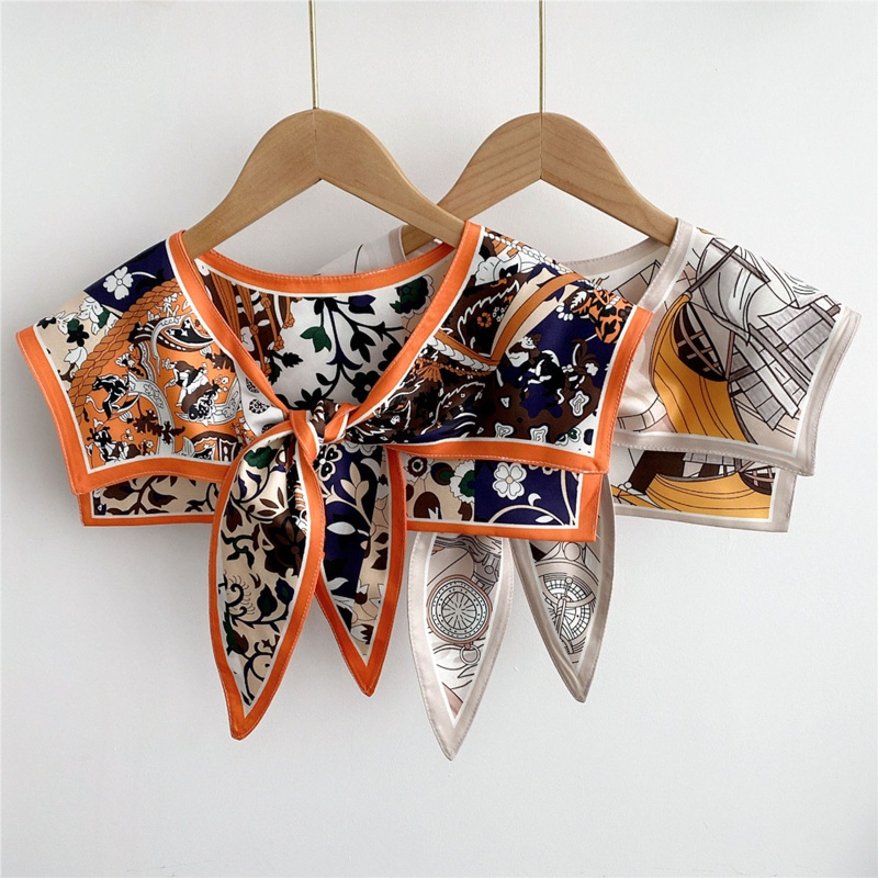 Khăn Choàng Cổ Lụa In Họa Tiết Trừu Tượng Nhiều Màu Sắc Phong Cách Cổ Điển Tinh