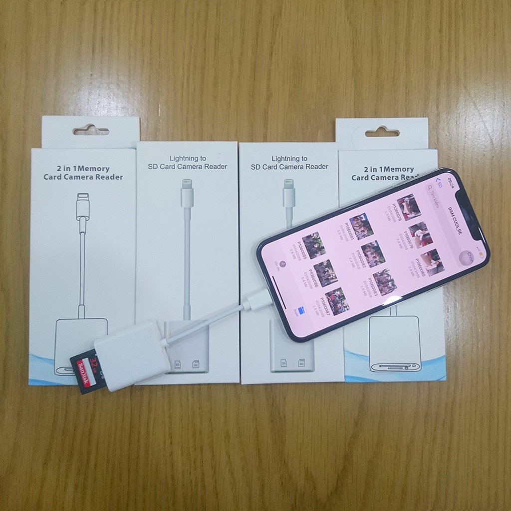Đầu đọc thẻ OTG SD Micro SD[]cho ĐT táo tablet táo ios