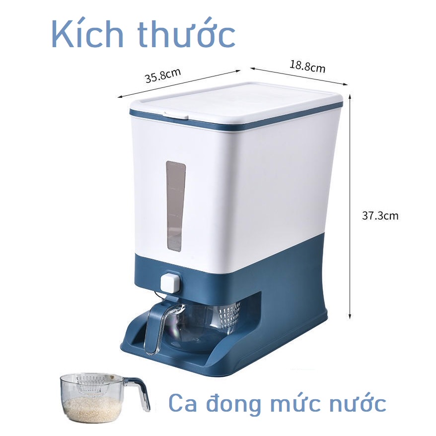 Tủ đựng gạo cao cấp ECOCO dung tích chứa tới 10kg nhựa cao cấp an toàn sức khỏe