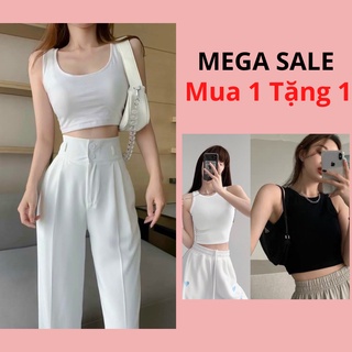 Quần ống rộng nữ lưng cao siêu dài 100cm, quần ống sớ cạp cao siêu dài hack dáng