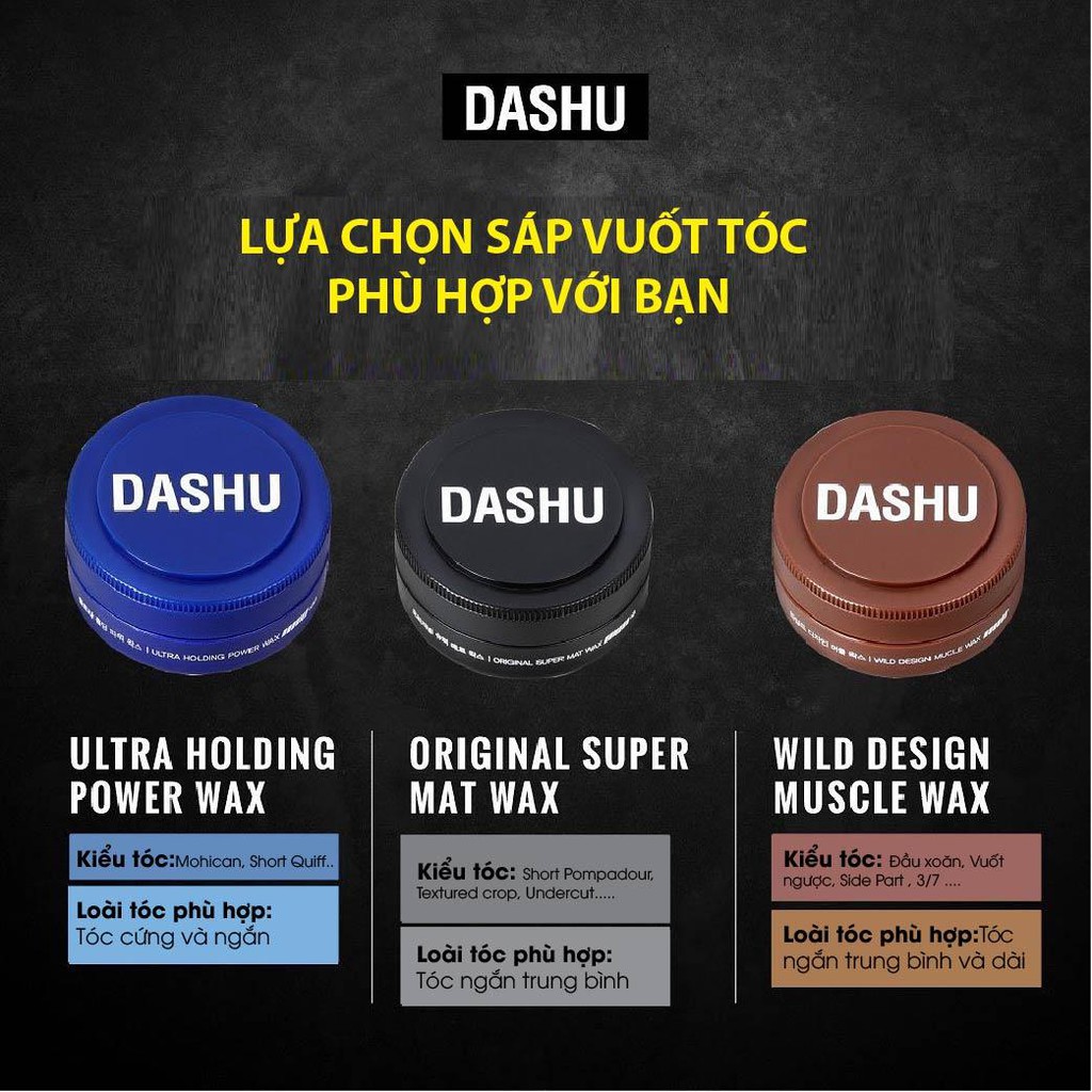 Clay Wax Sáp vuốt tóc nam Dashu Hàn Quốc cao cấp 15ml