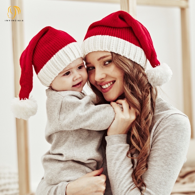 Mũ len kiểu ông già noel đáng yêu thời trang cho bé/ người trưởng thành