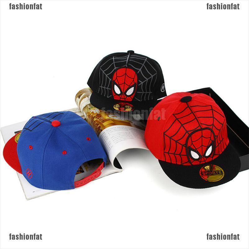 [Iron] Baby Spiderman Hat Cartoon Flat Hat Street Dance Hip Hop Cap Baseball Headdress