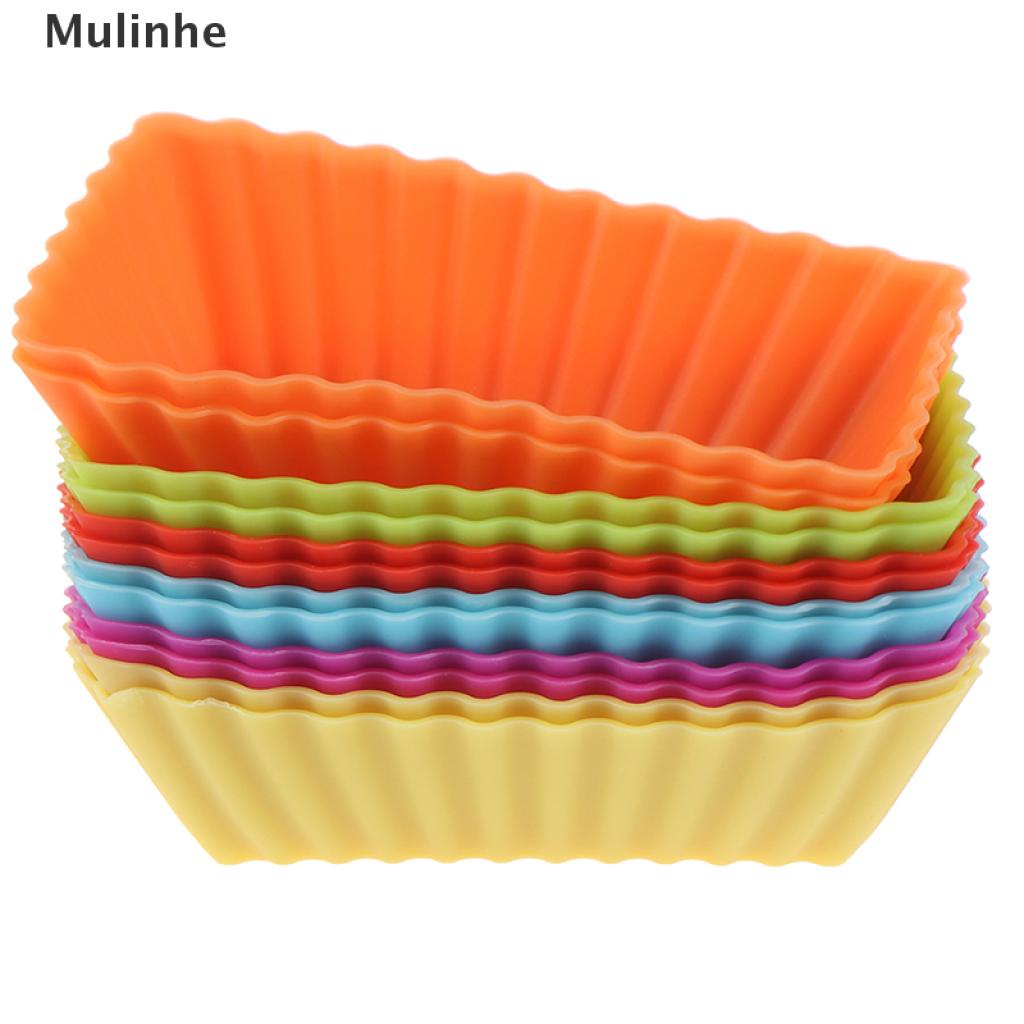 12 Khuôn Silicone Tạo Hình Làm Bánh Muffin Hình 3d