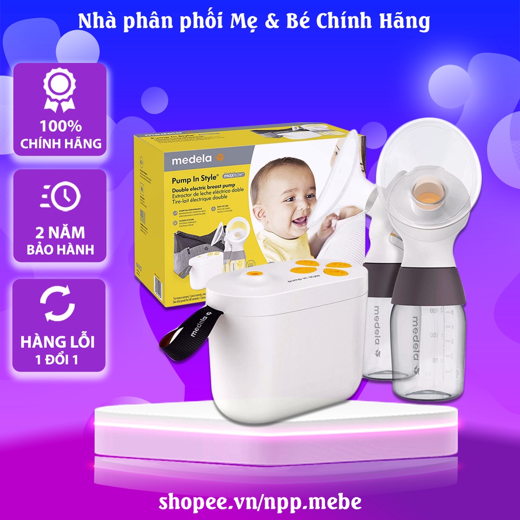 Máy hút sữa Medela Pump Max Flow mới Nguyên tem Chính hãng BH 24 tháng bản đầy đủ / rút gọn