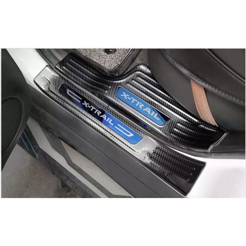 Ốp bậc cửa chống trầy bậc trong, bậc ngoài và cốp nissan Xtrail 2016-2021