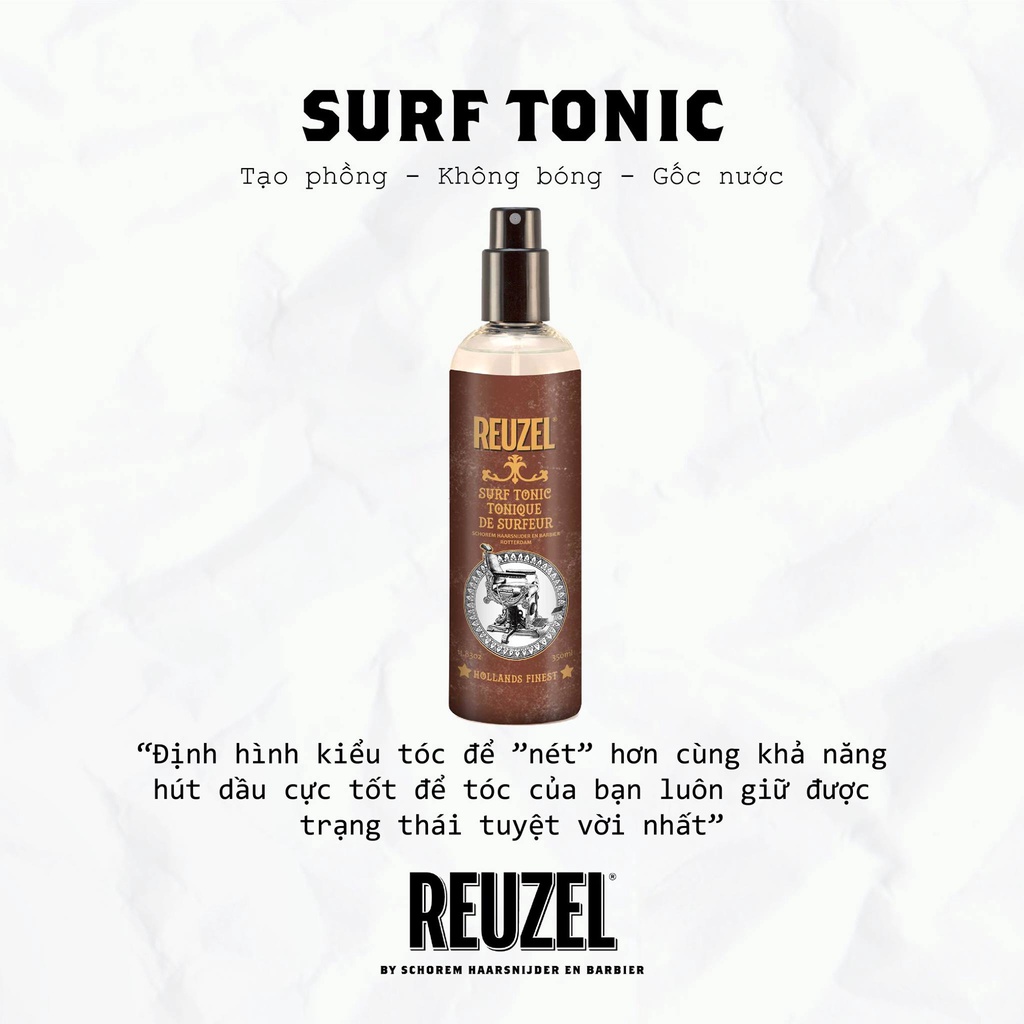 Xịt Tạo Phồng Tóc Reuzel Surf Tonic - Định Hình - Kiểm Soát Dầu