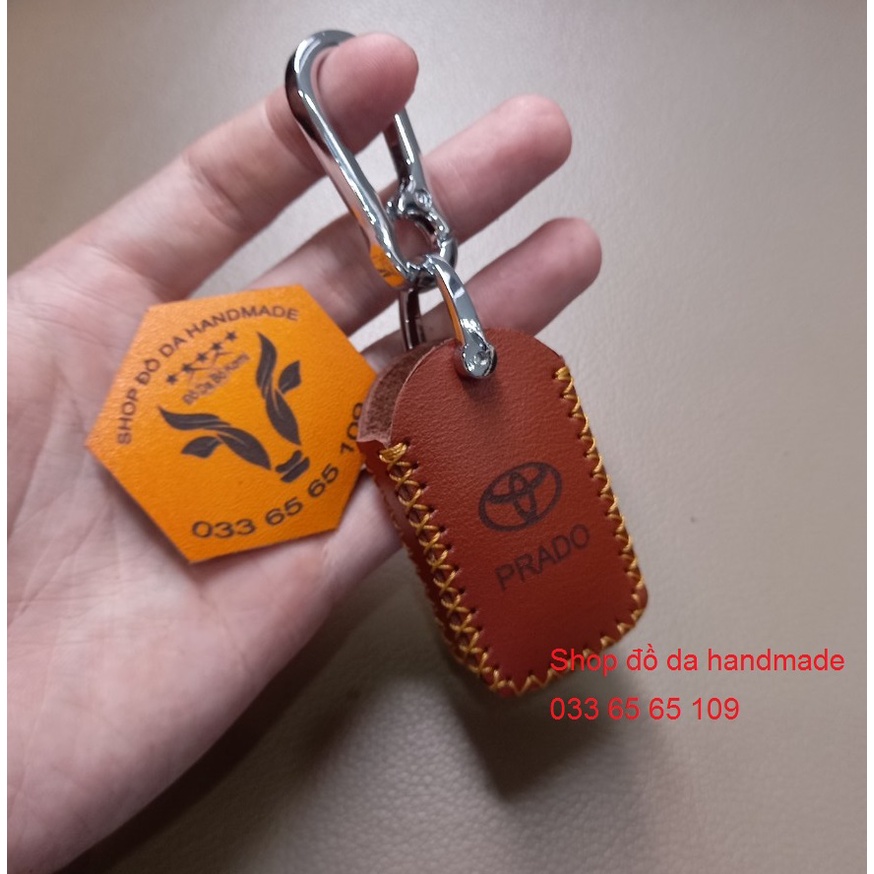 [Miễn phí ship] Bao da bò chìa khóa Toyota Prado 2020-2021 kèm tặng móc khóa, khắc tên miễn phí