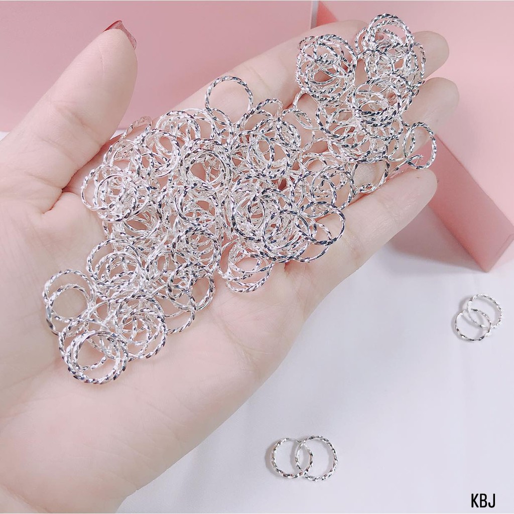 Bông tai khuyên tròn bạc ta cho bé nhỏ,bé lớn,nam nữ đeo đều đẹp,Khuyên rốn,khuyên mũi sành điệu,MS17 vàng bạc an chi