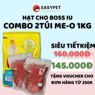 Combo 2 gói thức ăn hạt cho mèo lớn me-o adult 1kg, 1.2kg vị hải sản cá ngừ cá thu - easypet