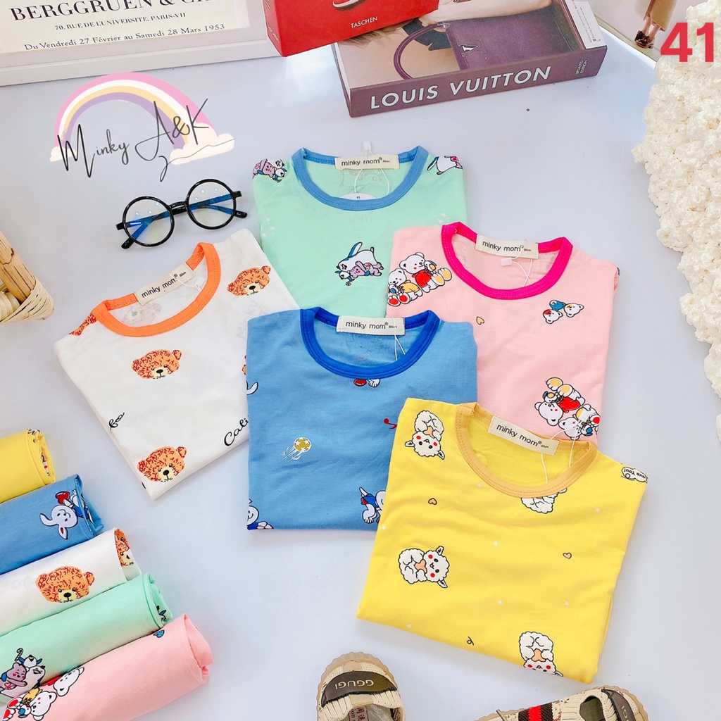 [Bé 7-19kg] Bộ dài tay thun lạnh Minky Mom trái bơ cho bé trai, bé gái [ HÀNG CHUẨN ]