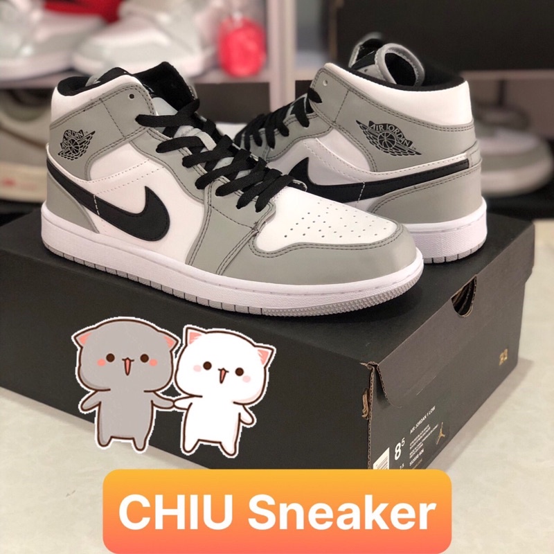 Giày Sneaker jd1 xám cổ cao phiên bản cao cấp giày thể thao Jordan mid smoke grey cao cấp